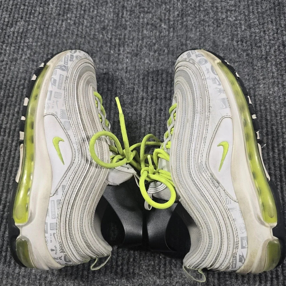 Nike Air Max 97 Shoes 6.5Y Womens Size 8 White Volt Gray Reflective‎ 921522-108